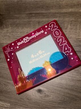 Disney Walt Disney World 2024 Pink Red and Blue Acrylic Photo Frame
